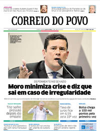 Capa do jornal Correio do Povo 20/06/2019
