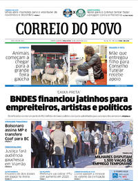 Capa do jornal Correio do Povo 20/08/2019