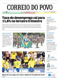 Capa do jornal Correio do Povo 20/11/2019