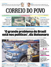 Capa do jornal Correio do Povo 21/05/2019