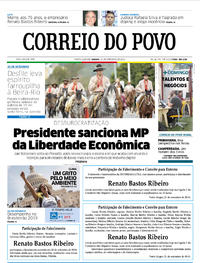 Capa do jornal Correio do Povo 21/09/2019