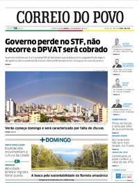 Capa do jornal Correio do Povo 21/12/2019