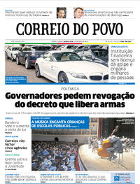 Capa do jornal Correio do Povo 22/05/2019