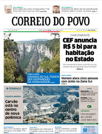 Capa do jornal Correio do Povo 22/06/2019