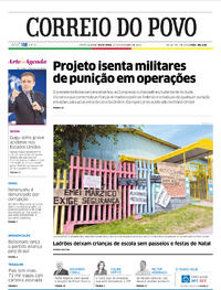 Capa do jornal Correio do Povo 22/11/2019