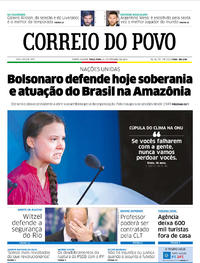 Capa do jornal Correio do Povo 24/09/2019