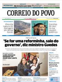 Capa do jornal Correio do Povo 25/05/2019