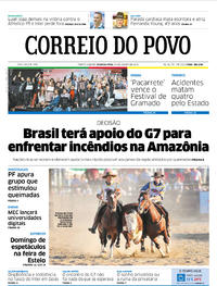 Capa do jornal Correio do Povo 26/08/2019