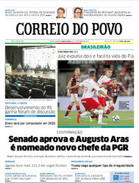 Capa do jornal Correio do Povo 26/09/2019