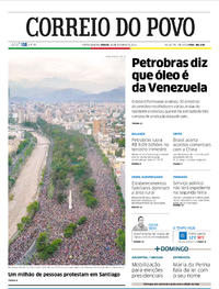 Capa do jornal Correio do Povo 26/10/2019