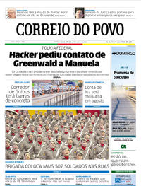 Capa do jornal Correio do Povo 27/07/2019