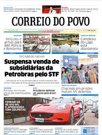 Capa do jornal Correio do Povo 28/05/2019
