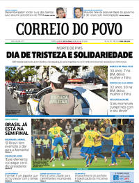 Capa do jornal Correio do Povo 28/06/2019