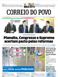 Capa do jornal Correio do Povo 29/05/2019