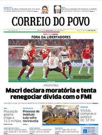 Capa do jornal Correio do Povo 29/08/2019