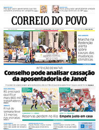 Capa do jornal Correio do Povo 30/09/2019