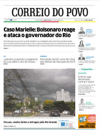 Capa do jornal Correio do Povo 30/10/2019