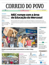 Capa do jornal Correio do Povo 30/11/2019