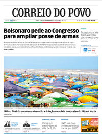 Capa do jornal Correio do Povo 30/12/2019