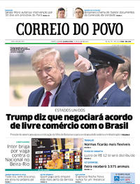 Capa do jornal Correio do Povo 31/07/2019