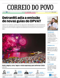 Capa do jornal Correio do Povo 02/01/2020