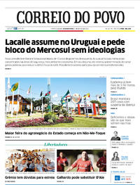 Capa do jornal Correio do Povo 02/03/2020