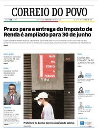 Capa do jornal Correio do Povo 02/04/2020