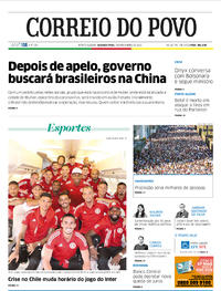 Capa do jornal Correio do Povo 03/02/2020