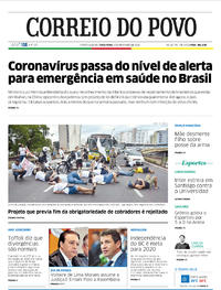 Capa do jornal Correio do Povo 04/02/2020