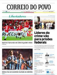Capa do jornal Correio do Povo 04/03/2020