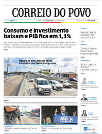 Capa do jornal Correio do Povo 05/03/2020