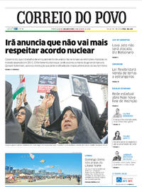 Capa do jornal Correio do Povo 06/01/2020