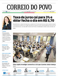 Capa do jornal Correio do Povo 07/05/2020