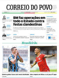 Capa do jornal Correio do Povo 07/12/2020