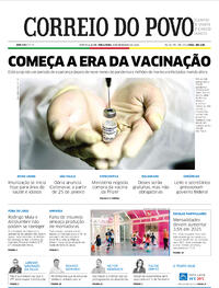 Capa do jornal Correio do Povo 08/12/2020