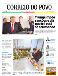 Capa do jornal Correio do Povo 09/01/2020