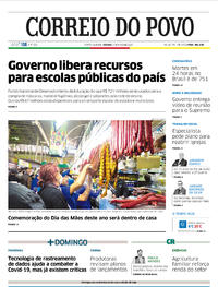 Capa do jornal Correio do Povo 09/05/2020