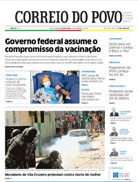 Capa do jornal Correio do Povo 09/12/2020