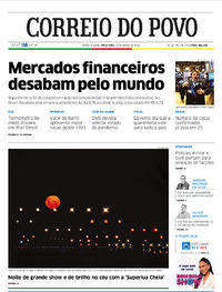 Capa do jornal Correio do Povo 10/03/2020