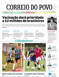 Capa do jornal Correio do Povo 10/12/2020