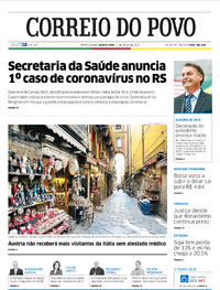 Capa do jornal Correio do Povo 11/03/2020