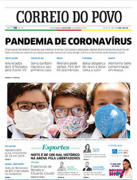 Capa do jornal Correio do Povo 12/03/2020