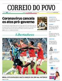 Capa do jornal Correio do Povo 13/03/2020