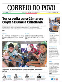 Capa do jornal Correio do Povo 14/02/2020