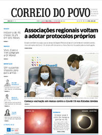 Capa do jornal Correio do Povo 15/12/2020