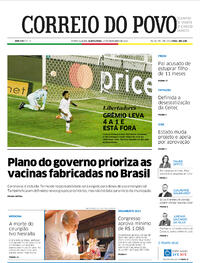 Capa do jornal Correio do Povo 17/12/2020