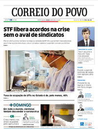 Capa do jornal Correio do Povo 18/04/2020