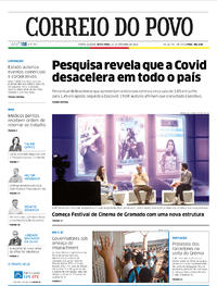 Capa do jornal Correio do Povo 18/09/2020