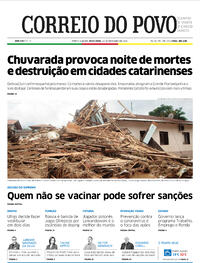 Capa do jornal Correio do Povo 18/12/2020