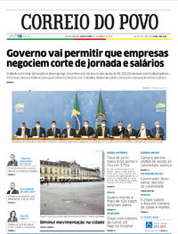 Capa do jornal Correio do Povo 19/03/2020